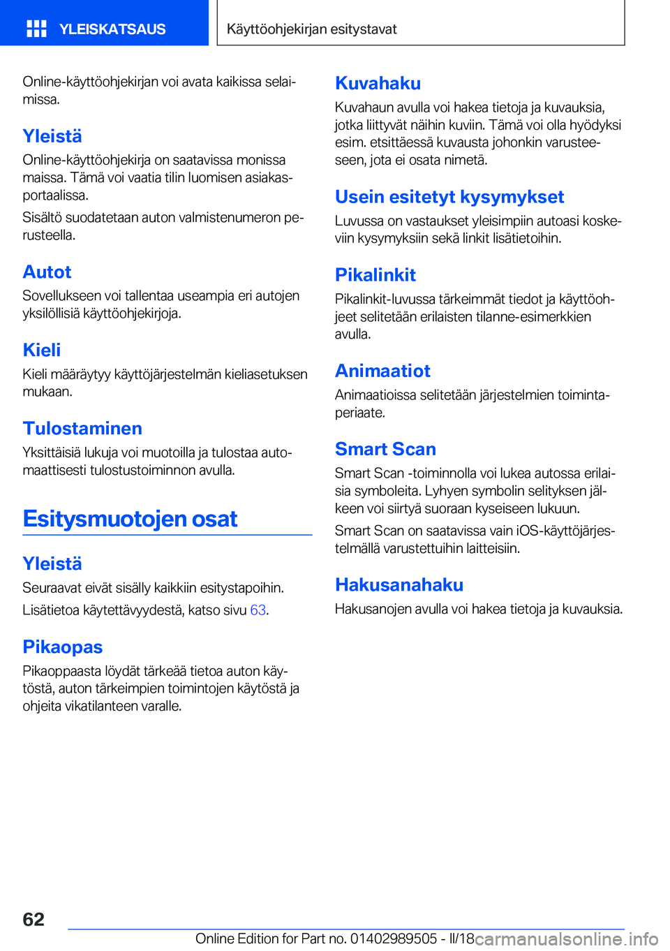 BMW M3 2018  Omistajan Käsikirja (in Finnish) �O�n�l�i�n�e�-�k�