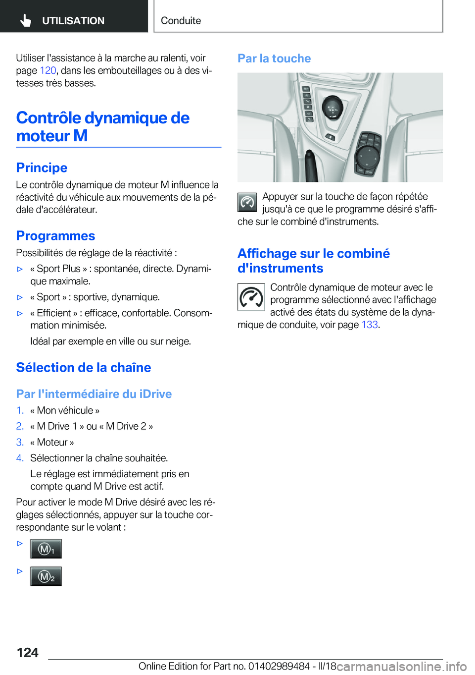 BMW M3 2018  Notices Demploi (in French) �U�t�i�l�i�s�e�r� �l�'�a�s�s�i�s�t�a�n�c�e� �