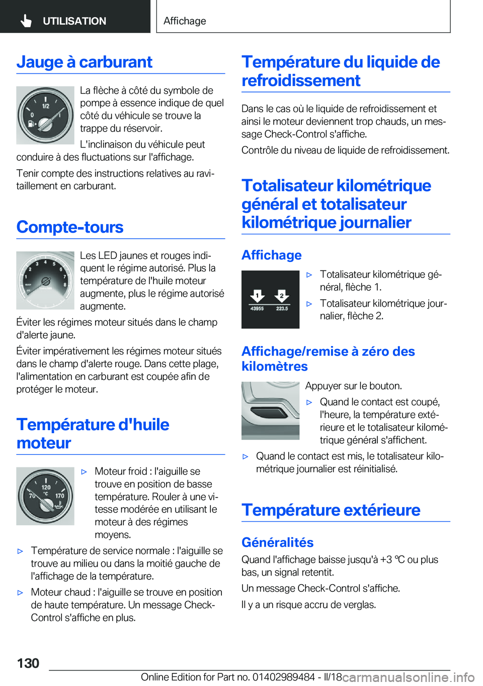BMW M3 2018  Notices Demploi (in French) �J�a�u�g�e��