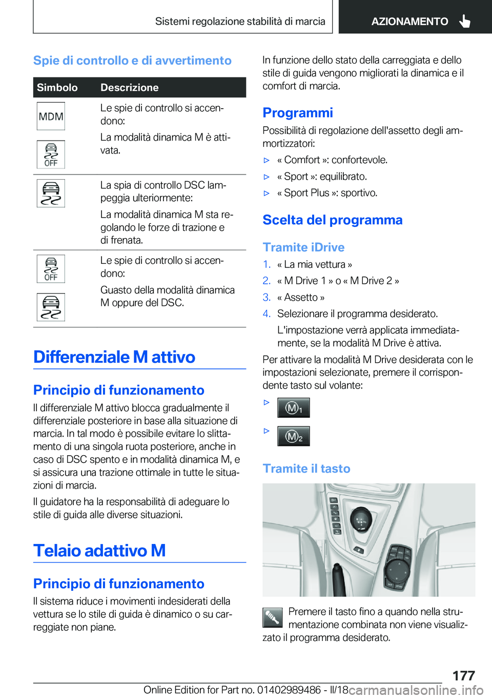 BMW M3 2018  Libretti Di Uso E manutenzione (in Italian) �S�p�i�e��d�i��c�o�n�t�r�o�l�l�o��e��d�i��a�v�v�e�r�t�i�m�e�n�t�o�S�i�m�b�o�l�o�D�e�s�c�r�i�z�i�o�n�e�L�e� �s�p�i�e� �d�i� �c�o�n�t�r�o�l�l�o� �s�i� �a�c�c�e�nª
�d�o�n�o�:
�L�a� �m�o�d�a�l�i�t�