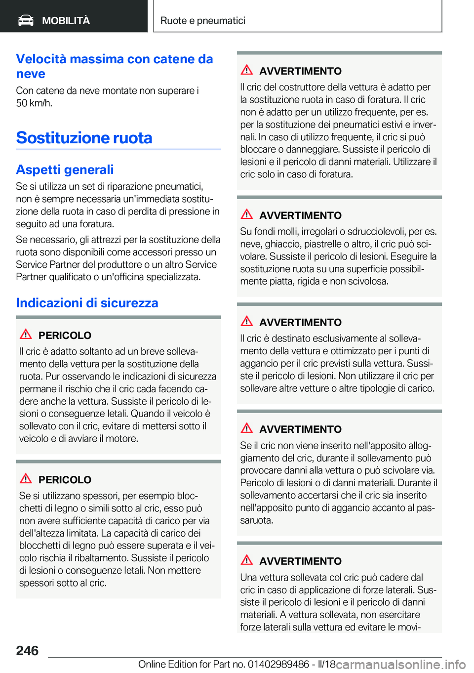 BMW M3 2018  Libretti Di Uso E manutenzione (in Italian) �V�e�l�o�c�i�t�