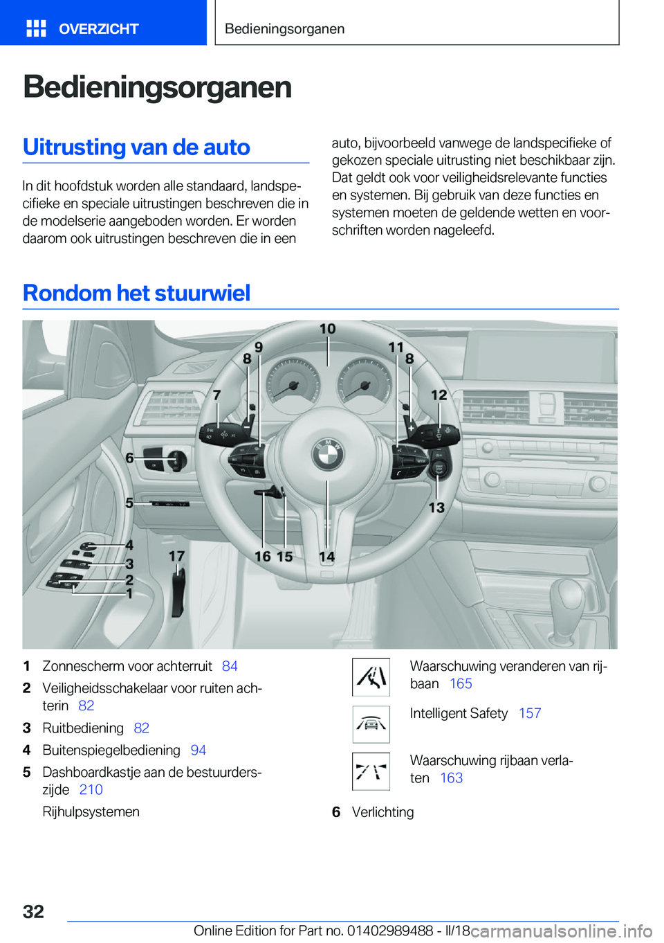 BMW M3 2018  Instructieboekjes (in Dutch) �B�e�d�i�e�n�i�n�g�s�o�r�g�a�n�e�n�U�i�t�r�u�s�t�i�n�g��v�a�n��d�e��a�u�t�o
�I�n� �d�i�t� �h�o�o�f�d�s�t�u�k� �w�o�r�d�e�n� �a�l�l�e� �s�t�a�n�d�a�a�r�d�,� �l�a�n�d�s�p�ej�c�i�f�i�e�k�e� �e�n� �s�