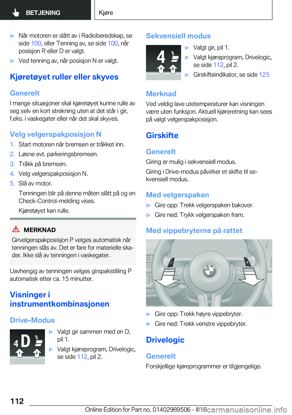 BMW M3 2018  InstruksjonsbØker (in Norwegian) 'x�N�å�r� �m�o�t�o�r�e�n� �e�r� �s�l�å�t�t� �a�v� �i� �R�a�d�i�o�b�e�r�e�d�s�k�a�p�,� �s�e�s�i�d�e�  �1�0�0�,� �e�l�l�e�r� �T�e�n�n�i�n�g� �a�v�,� �s�e� �s�i�d�e�  �1�0�0�,� �n�å�r
�p�o�s�i�s�j