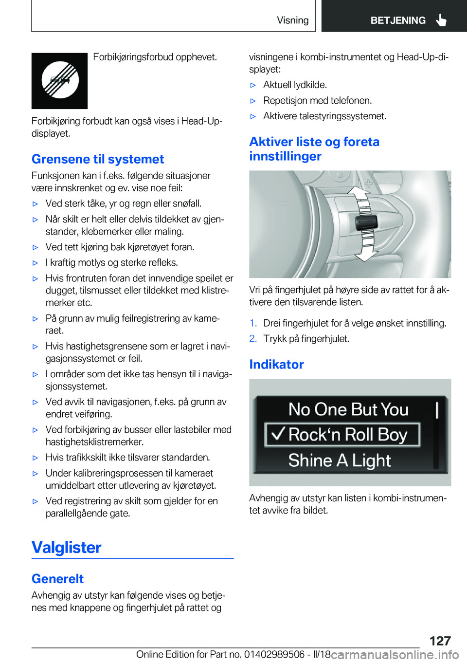 BMW M3 2018  InstruksjonsbØker (in Norwegian) �F�o�r�b�i�k�j�