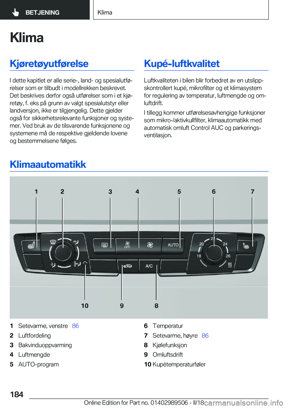BMW M3 2018  InstruksjonsbØker (in Norwegian) �K�l�i�m�a�K�j�
