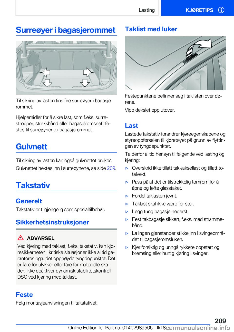 BMW M3 2018  InstruksjonsbØker (in Norwegian) �S�u�r�r�e�