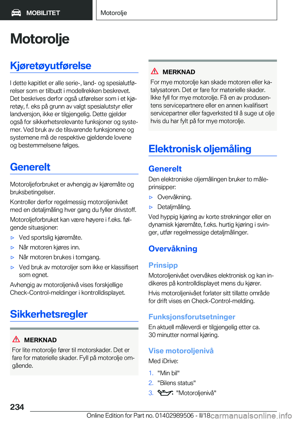 BMW M3 2018  InstruksjonsbØker (in Norwegian) �M�o�t�o�r�o�l�j�e�K�j�
