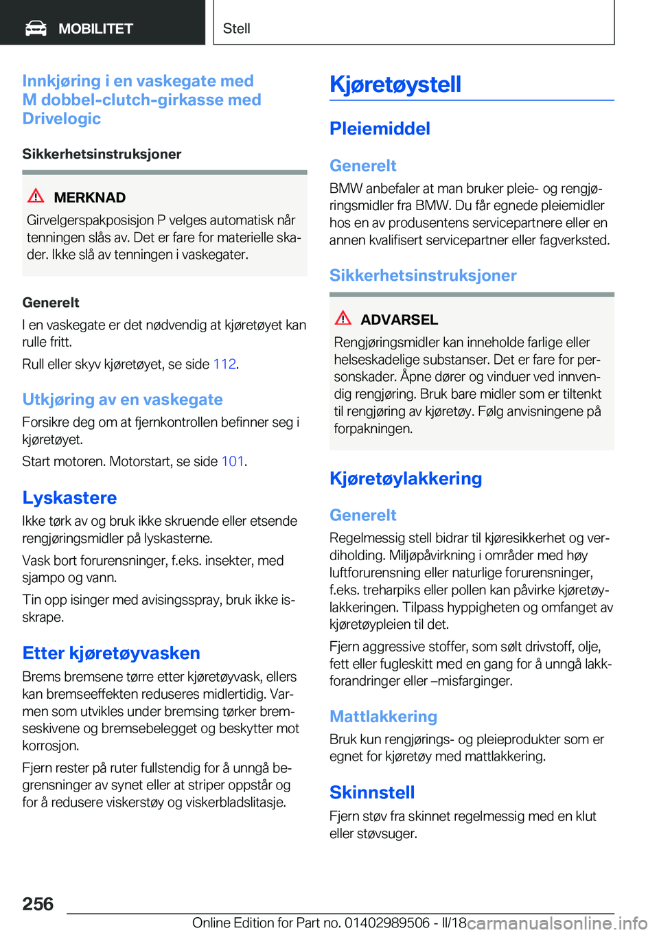 BMW M3 2018  InstruksjonsbØker (in Norwegian) �I�n�n�k�j�