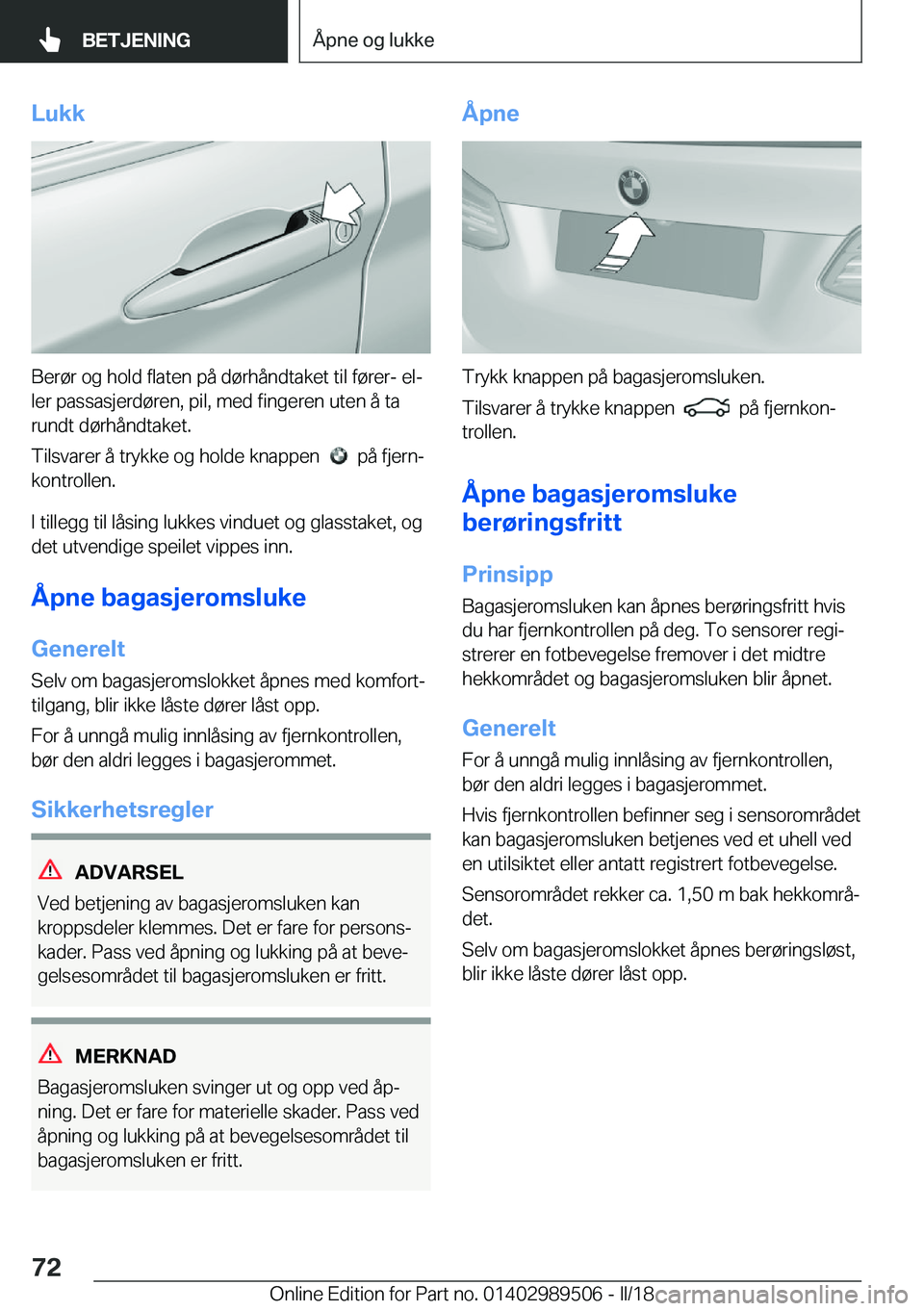 BMW M3 2018  InstruksjonsbØker (in Norwegian) �L�u�k�k
�B�e�r�