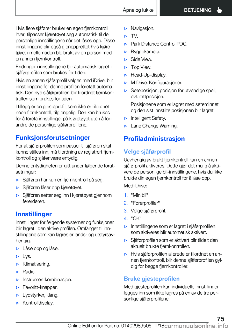 BMW M3 2018  InstruksjonsbØker (in Norwegian) �H�v�i�s� �f�l�e�r�e� �s�j�å�f�