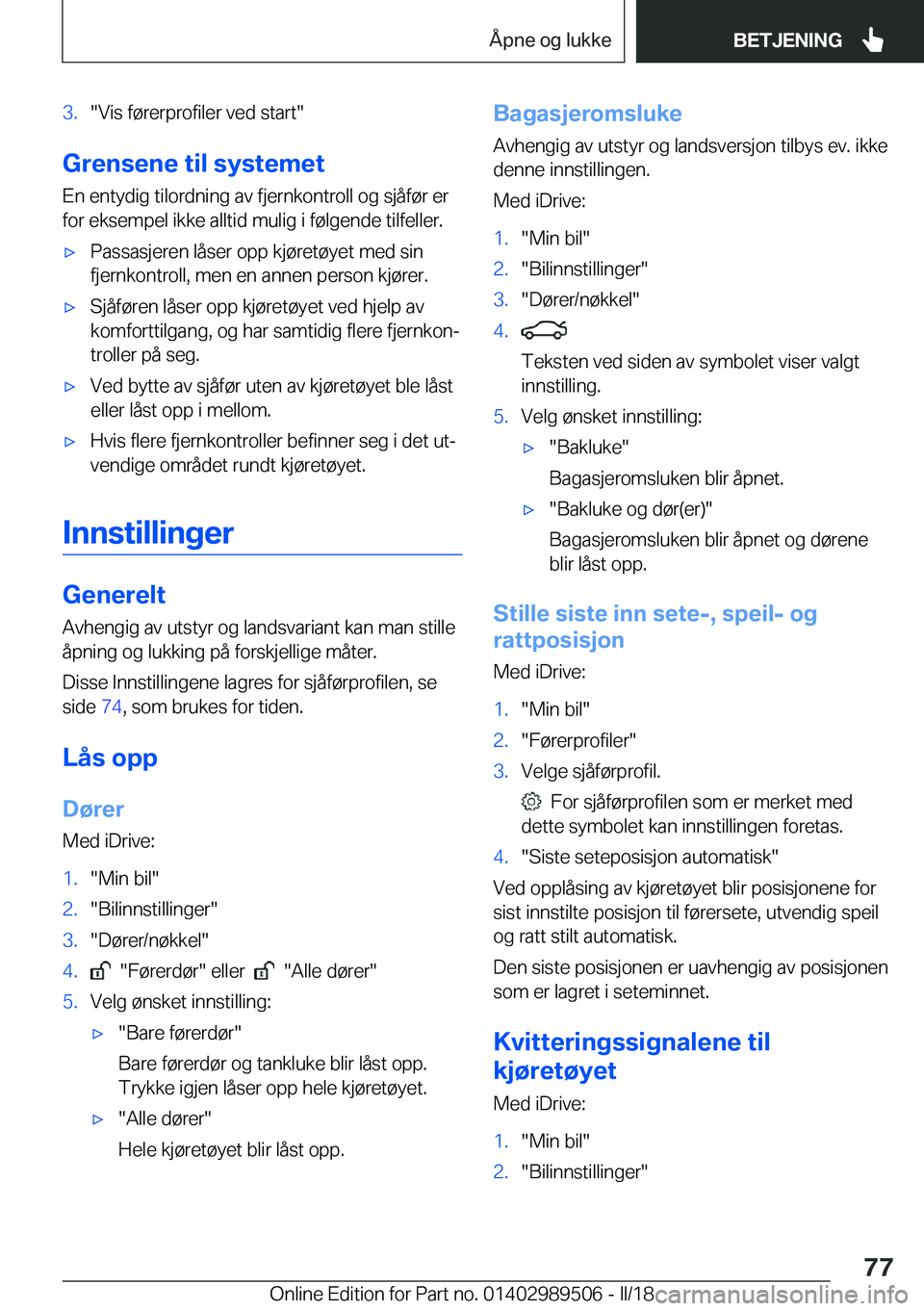 BMW M3 2018  InstruksjonsbØker (in Norwegian) �3�.�"�V�i�s� �f�