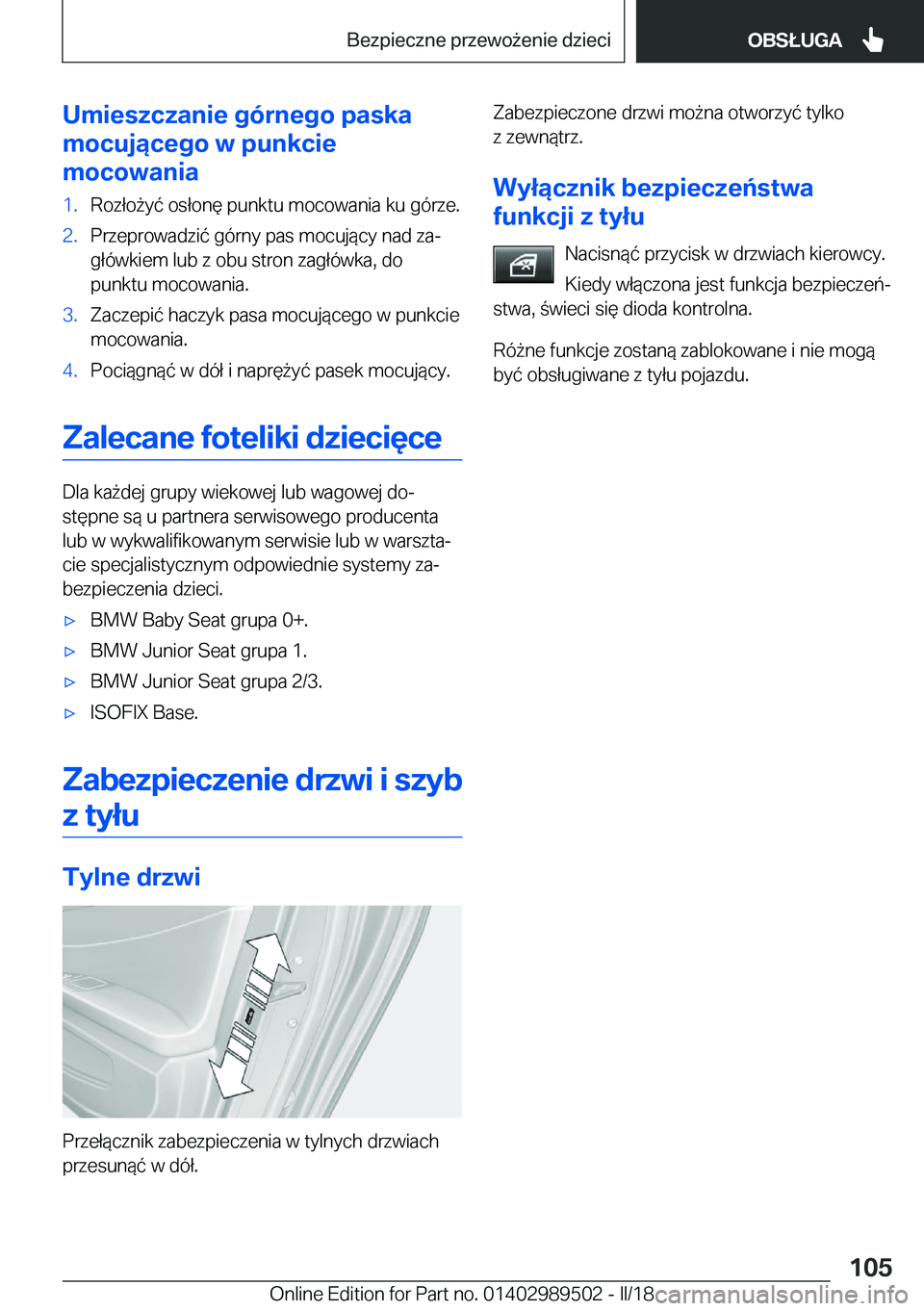 BMW M3 2018  Instrukcja obsługi (in Polish) �U�m�i�e�s�z�c�z�a�n�i�e��g�