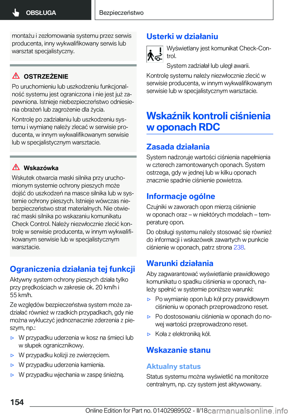 BMW M3 2018  Instrukcja obsługi (in Polish) �m�o�n�t�a 9�u� �i� �z�e�z�ł�o�m�o�w�a�n�i�a� �s�y�s�t�e�m�u� �p�r�z�e�z� �s�e�r�w�i�s
�p�r�o�d�u�c�e�n�t�a�,� �i�n�n�y� �w�y�k�w�a�l�i�f�i�k�o�w�a�n�y� �s�e�r�w�i�s� �l�u�b
�w�a�r�s�z�t�a�t� �s�p�e�