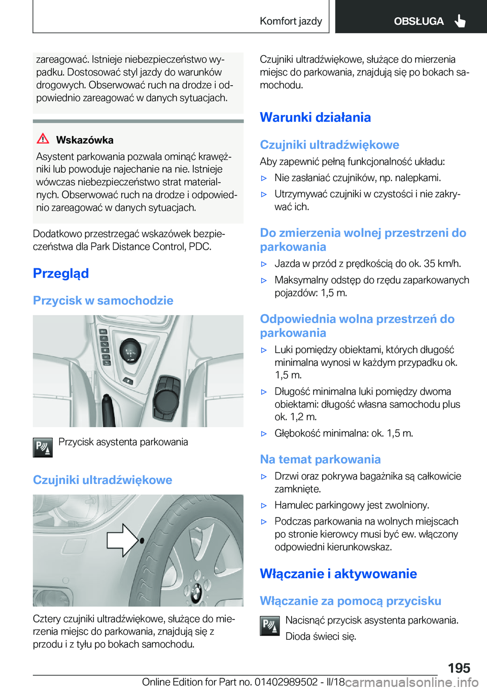 BMW M3 2018  Instrukcja obsługi (in Polish) �z�a�r�e�a�g�o�w�a�
