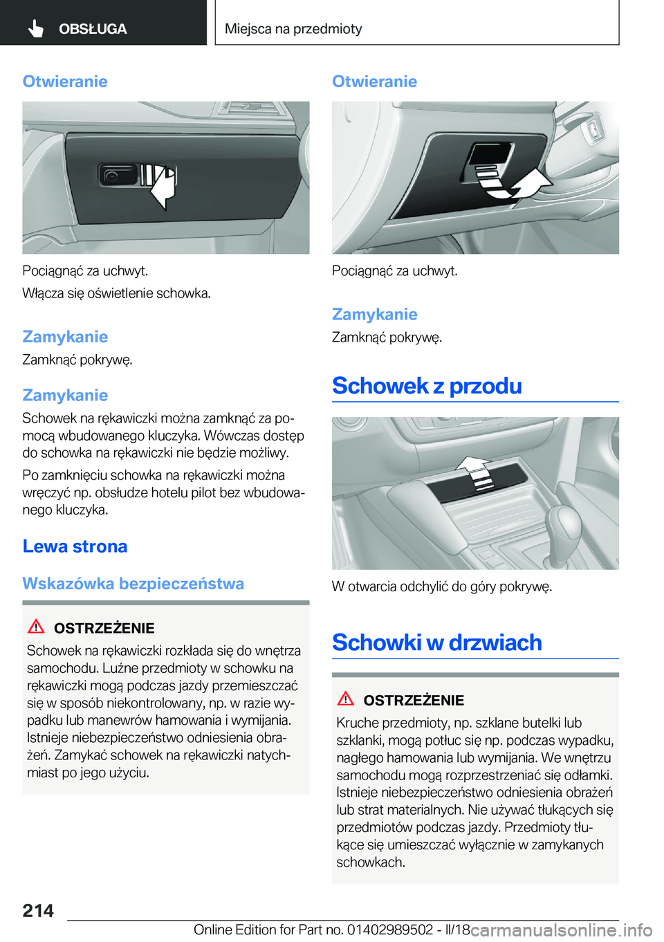 BMW M3 2018  Instrukcja obsługi (in Polish) �O�t�w�i�e�r�a�n�i�e
�P�o�c�i�