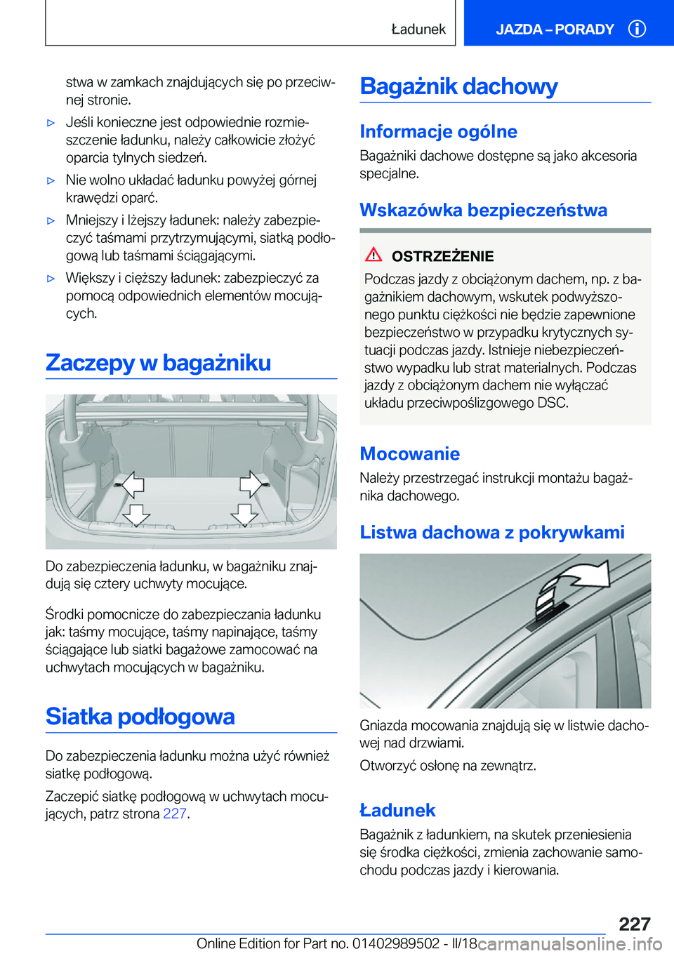 BMW M3 2018  Instrukcja obsługi (in Polish) �s�t�w�a� �w� �z�a�m�k�a�c�h� �z�n�a�j�d�u�j�