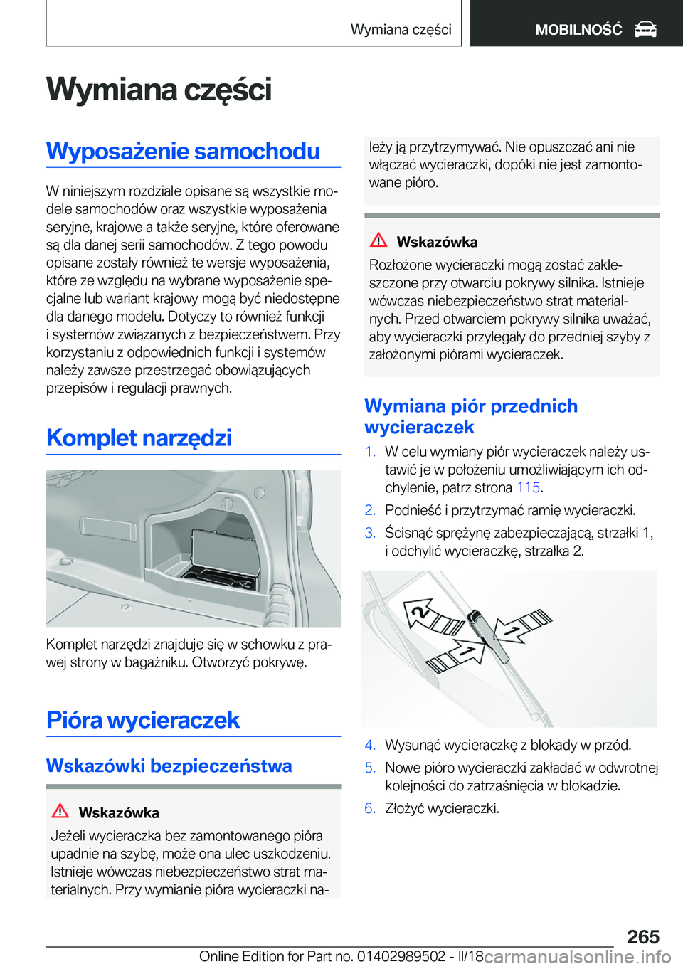 BMW M3 2018  Instrukcja obsługi (in Polish) �W�y�m�i�a�n�a��c�z�