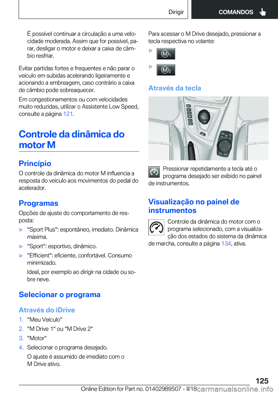 BMW M3 2018  Manual do condutor (in Portuguese) �