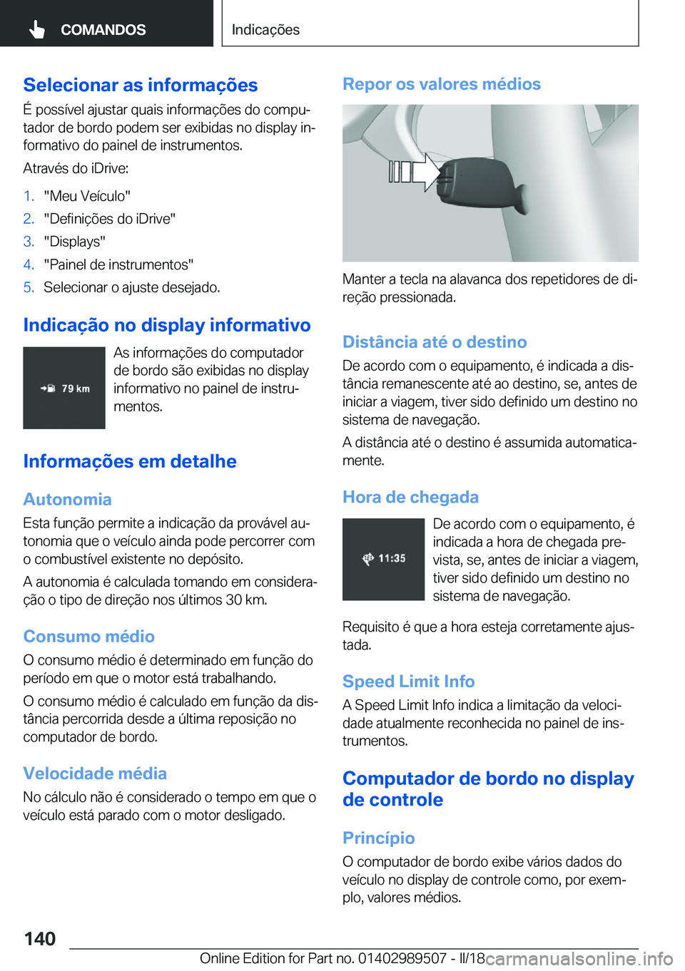 BMW M3 2018  Manual do condutor (in Portuguese) �S�e�l�e�c�i�o�n�a�r��a�s��i�n�f�o�r�m�a�