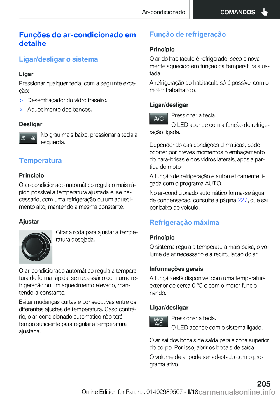 BMW M3 2018  Manual do condutor (in Portuguese) �F�u�n�