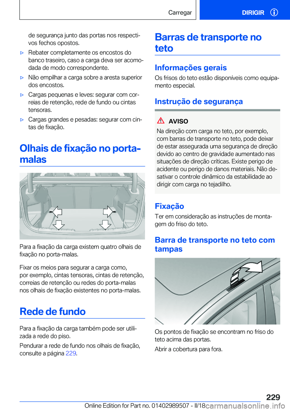BMW M3 2018  Manual do condutor (in Portuguese) �d�e� �s�e�g�u�r�a�n�