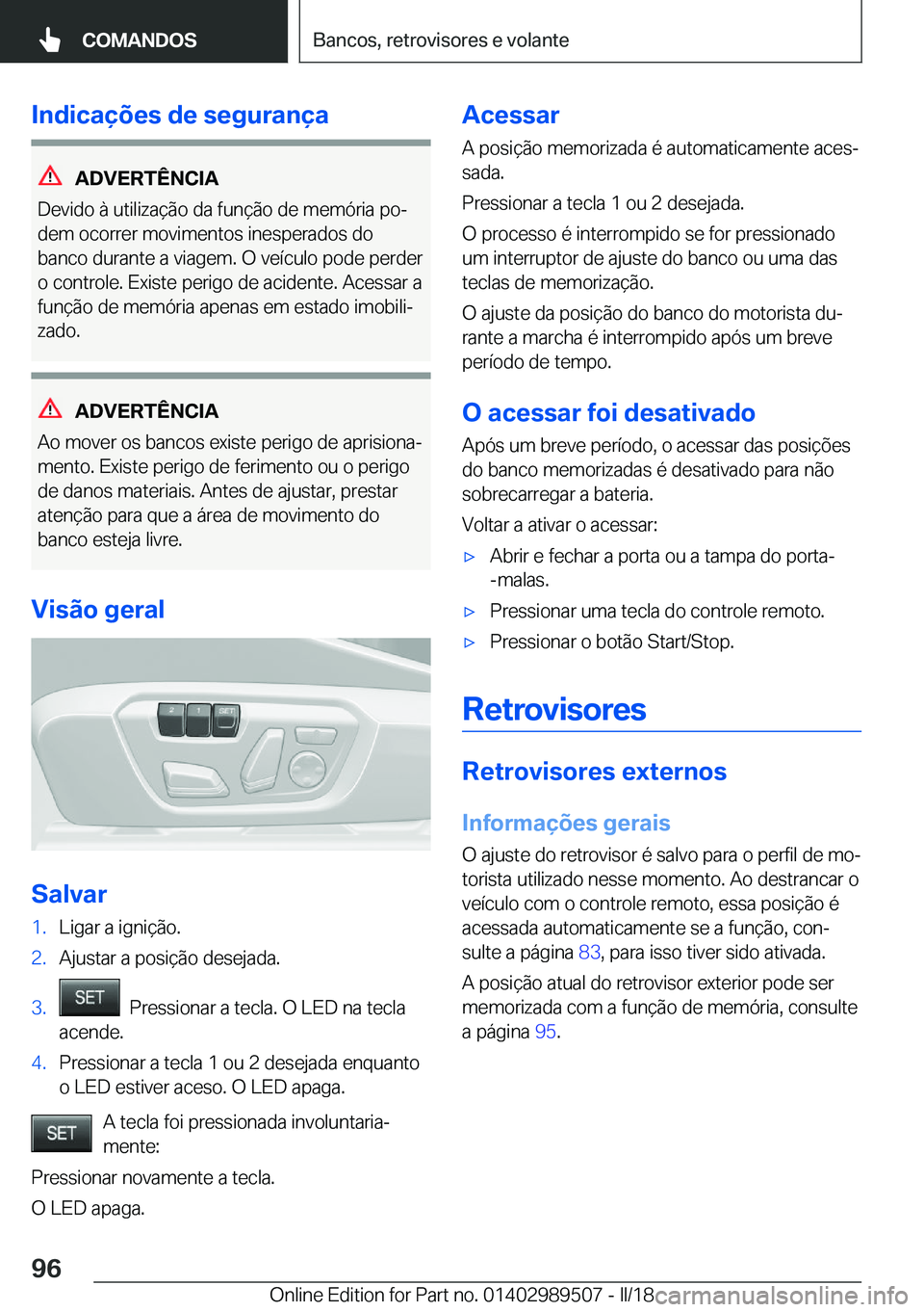 BMW M3 2018  Manual do condutor (in Portuguese) �I�n�d�i�c�a�
