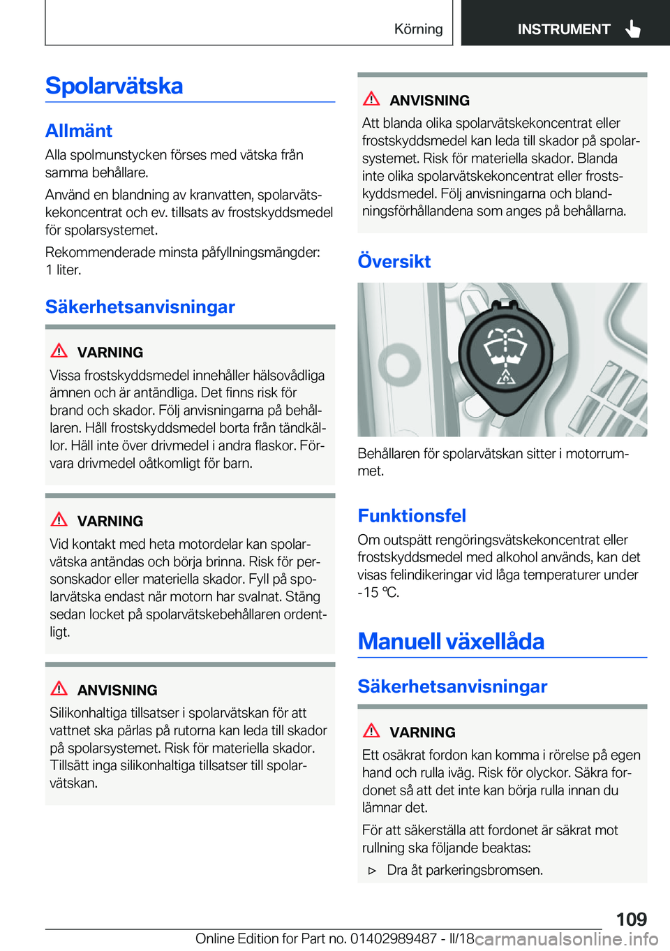 BMW M3 2018  InstruktionsbÖcker (in Swedish) �S�p�o�l�a�r�v�ä�t�s�k�a
�A�l�l�m�ä�n�t
�A�l�l�a� �s�p�o�l�m�u�n�s�t�y�c�k�e�n� �f�