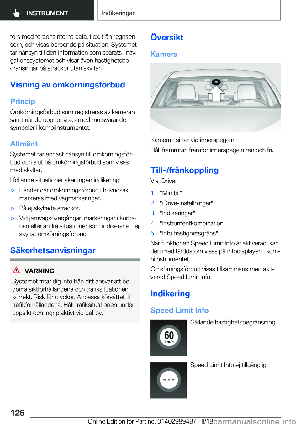 BMW M3 2018  InstruktionsbÖcker (in Swedish) �f�