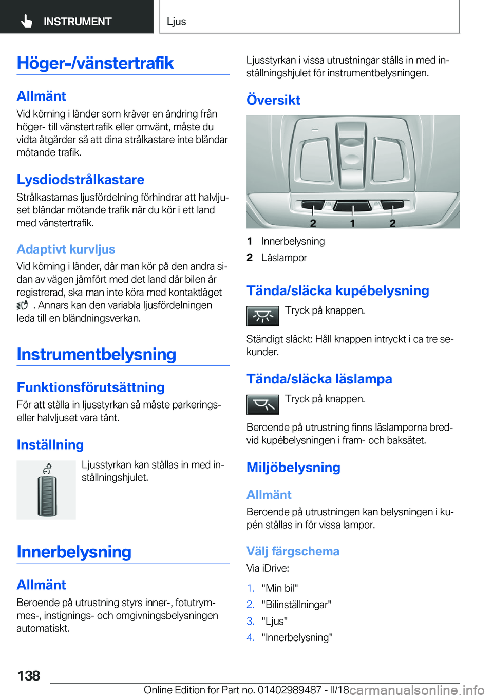 BMW M3 2018  InstruktionsbÖcker (in Swedish) �H�