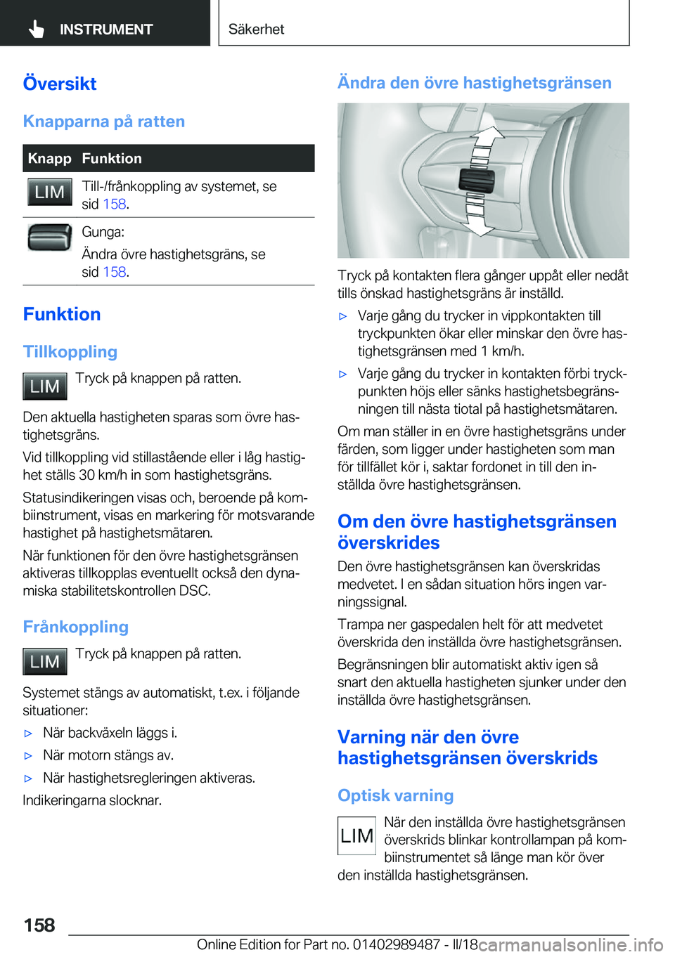 BMW M3 2018  InstruktionsbÖcker (in Swedish) �