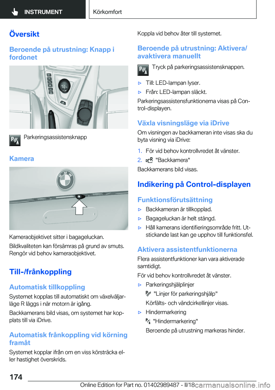 BMW M3 2018  InstruktionsbÖcker (in Swedish) �