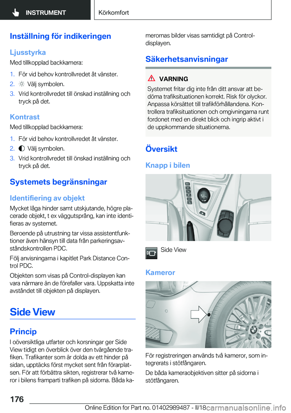 BMW M3 2018  InstruktionsbÖcker (in Swedish) �I�n�s�t�ä�l�l�n�i�n�g��f�