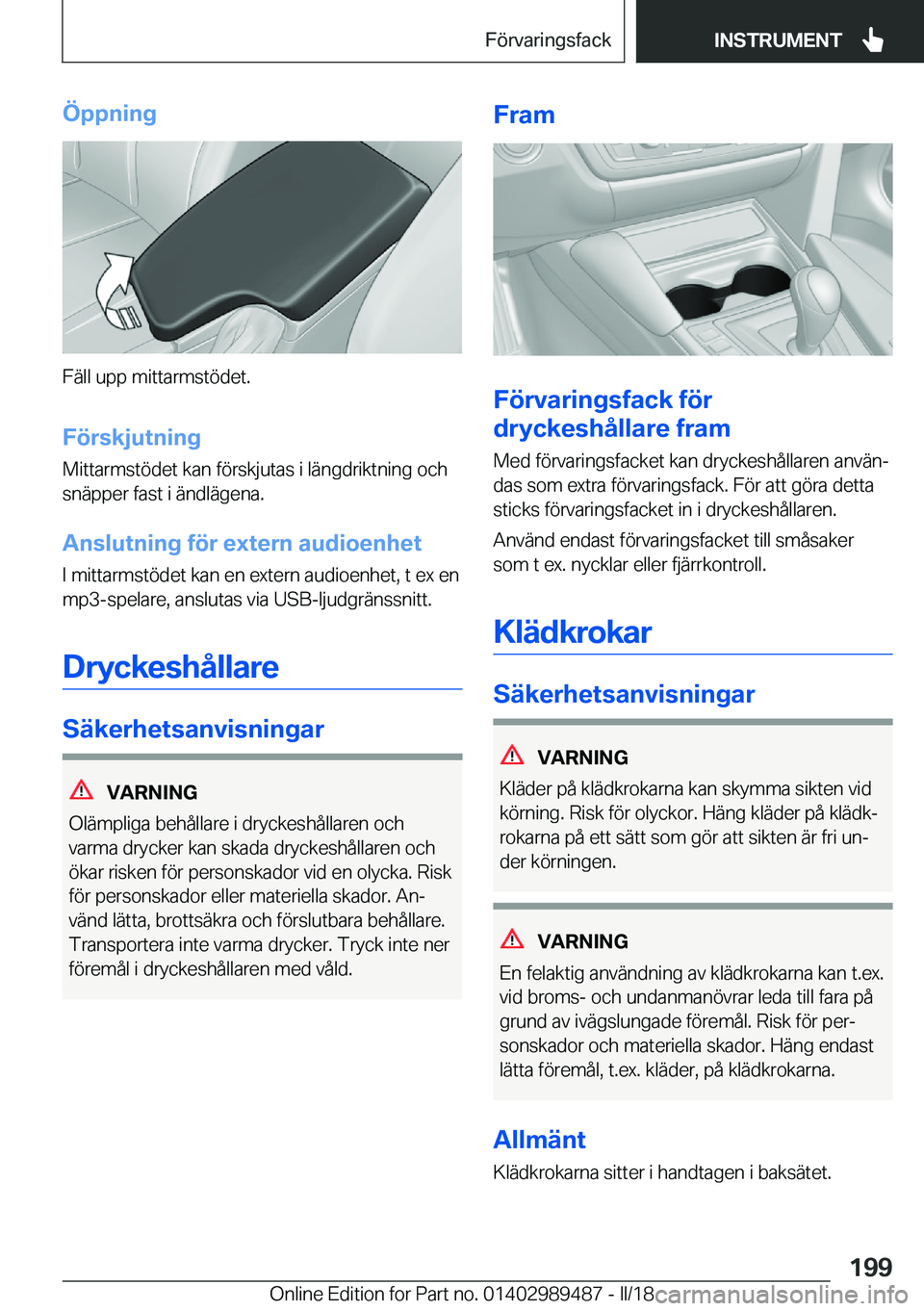 BMW M3 2018  InstruktionsbÖcker (in Swedish) �