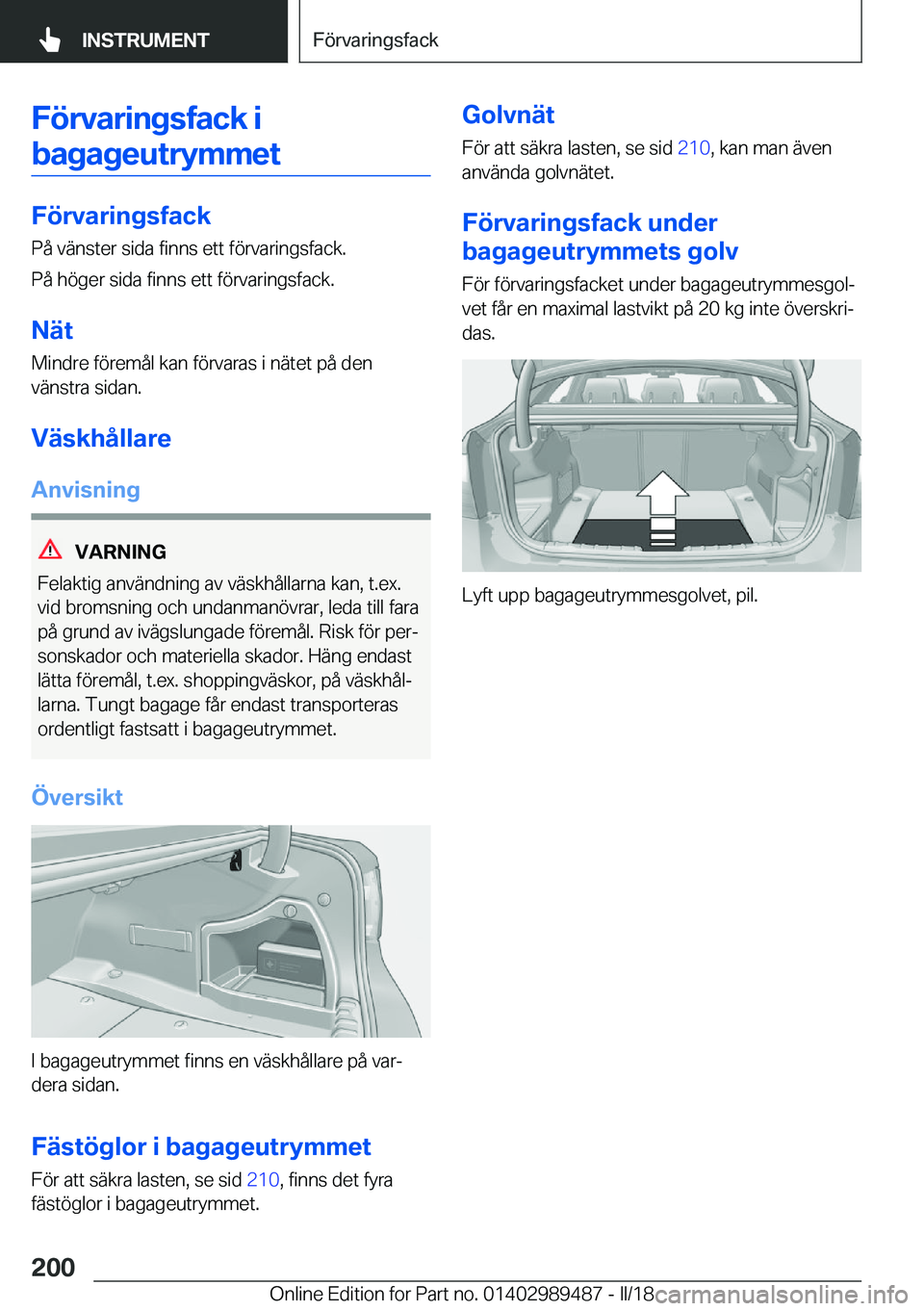 BMW M3 2018  InstruktionsbÖcker (in Swedish) �F�
