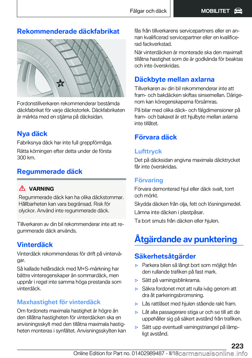 BMW M3 2018  InstruktionsbÖcker (in Swedish) �R�e�k�o�m�m�e�n�d�e�r�a�d�e��d�ä�c�k�f�a�b�r�i�k�a�t
�F�o�r�d�o�n�s�t�i�l�l�v�e�r�k�a�r�e�n� �r�e�k�o�m�m�e�n�d�e�r�a�r� �b�e�s�t�ä�m�d�a�d�ä�c�k�f�a�b�r�i�k�a�t� �f�