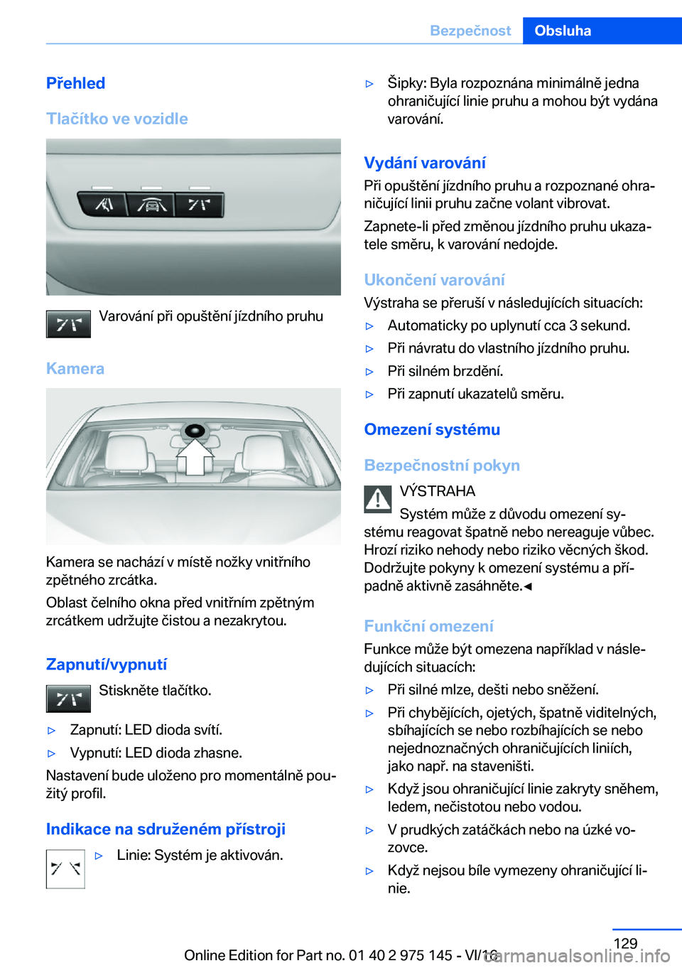 BMW M3 2017  Návod na použití (in Czech) �P�e�h�l�e�d
�T�l�a�č�