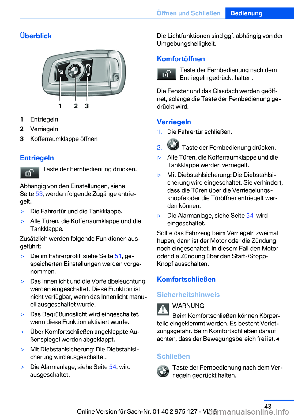 BMW M3 2017  Betriebsanleitungen (in German) �