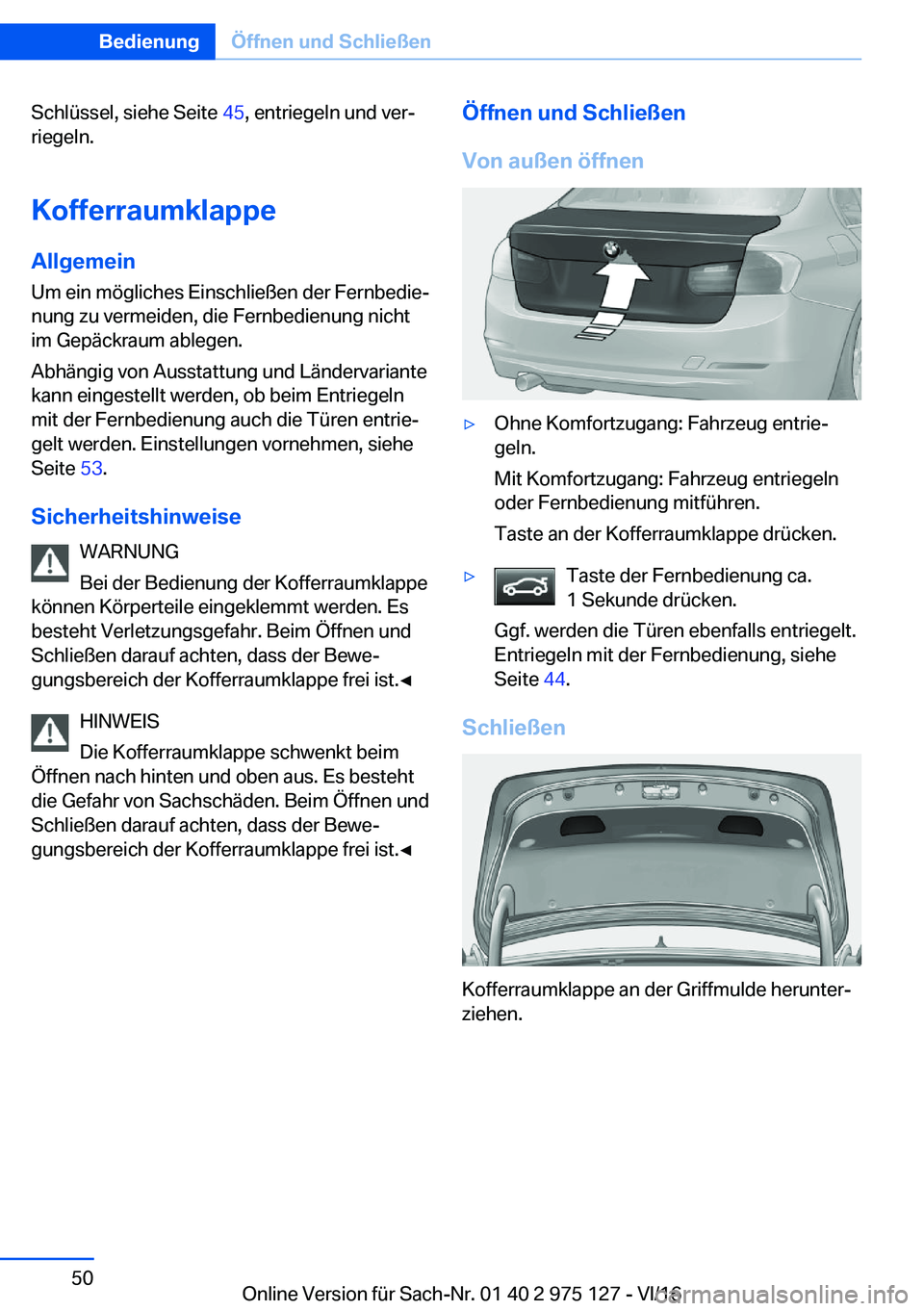 BMW M3 2017  Betriebsanleitungen (in German) �S�c�h�l�