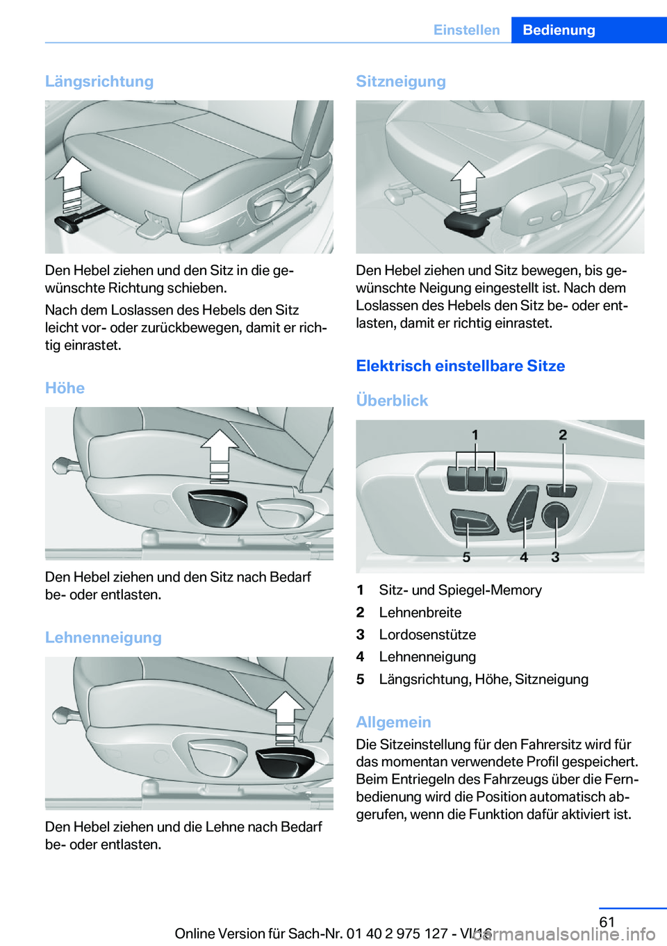 BMW M3 2017  Betriebsanleitungen (in German) �L�