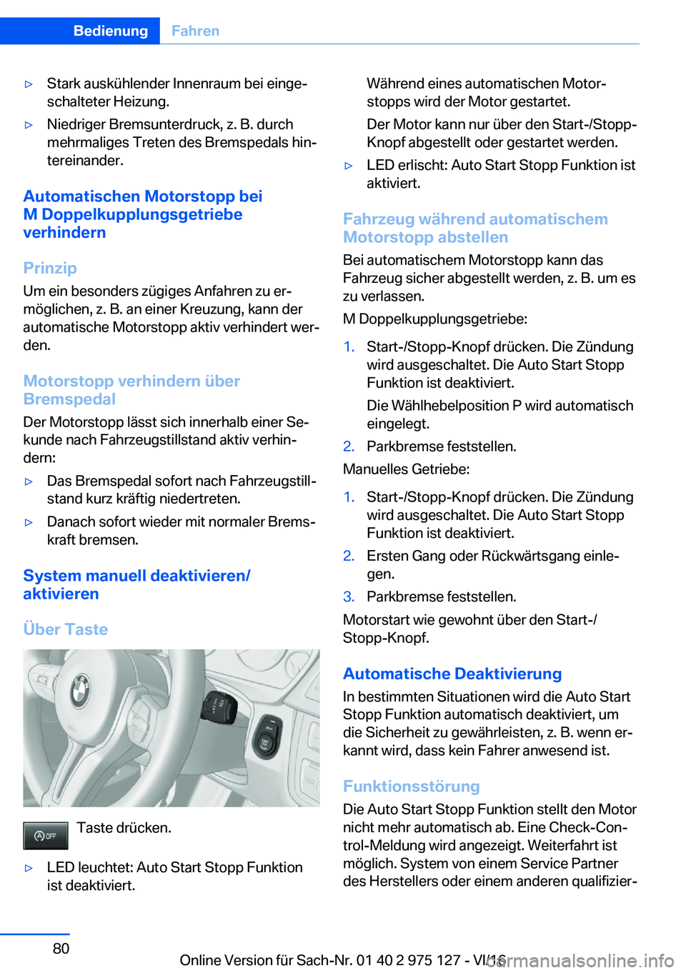 BMW M3 2017  Betriebsanleitungen (in German) 'y�S�t�a�r�k� �a�u�s�k�