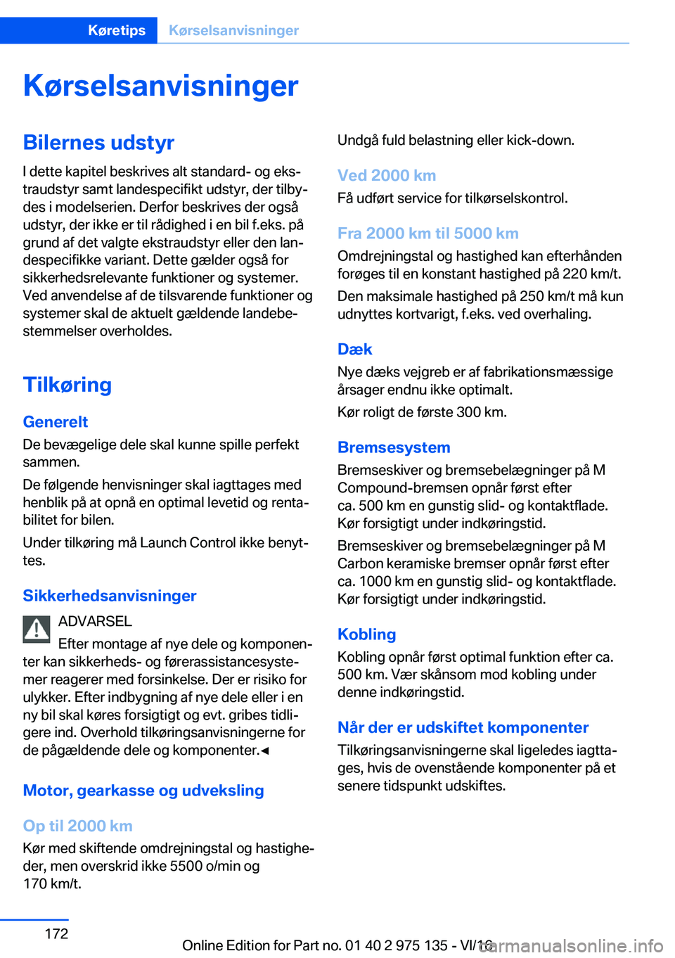 BMW M3 2017  InstruktionsbØger (in Danish) �K�