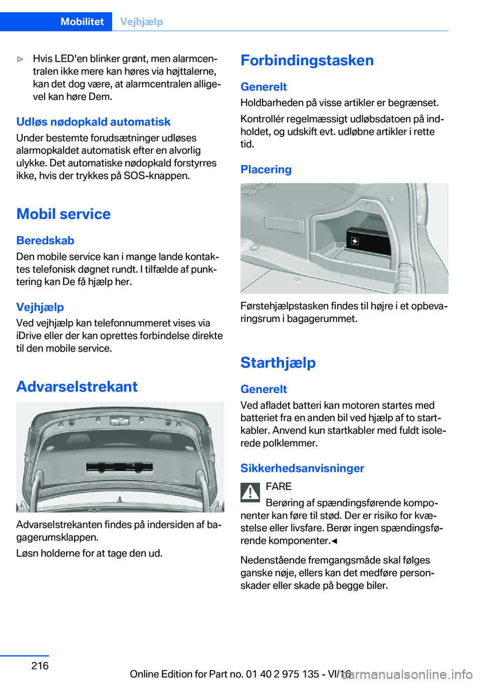 BMW M3 2017  InstruktionsbØger (in Danish) 'y�H�v�i�s� �L�E�D�'�e�n� �b�l�i�n�k�e�r� �g�r�