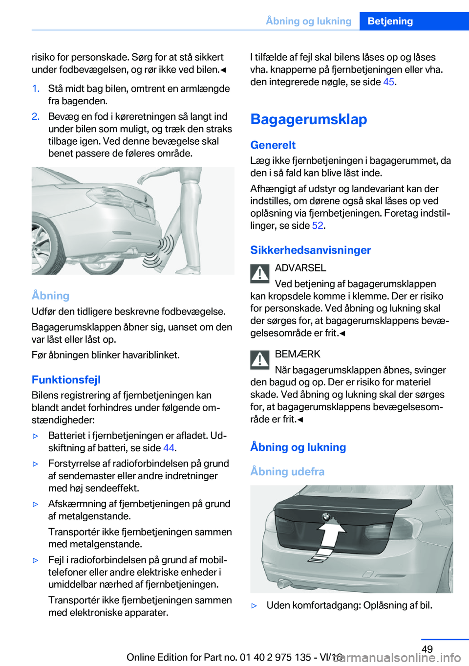 BMW M3 2017  InstruktionsbØger (in Danish) �r�i�s�i�k�o� �f�o�r� �p�e�r�s�o�n�s�k�a�d�e�.� �S�