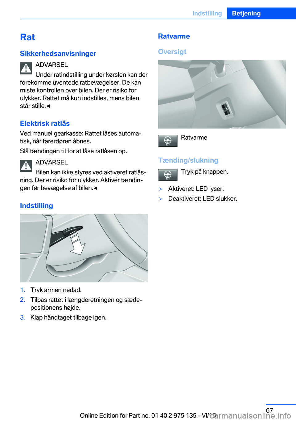 BMW M3 2017  InstruktionsbØger (in Danish) �R�a�t
�S�i�k�k�e�r�h�e�d�s�a�n�v�i�s�n�i�n�g�e�r �A�D�V�A�R�S�E�L
�U�n�d�e�r� �r�a�t�i�n�d�s�t�i�l�l�i�n�g� �u�n�d�e�r� �k�