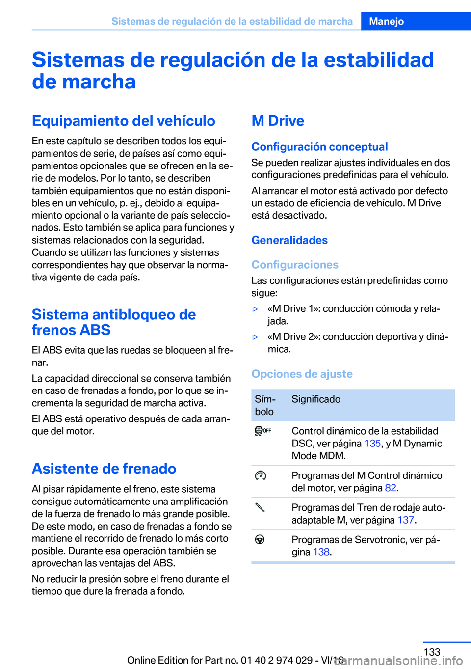 BMW M3 2017  Manuales de Empleo (in Spanish) �S�i�s�t�e�m�a�s��d�e��r�e�g�u�l�a�c�i�