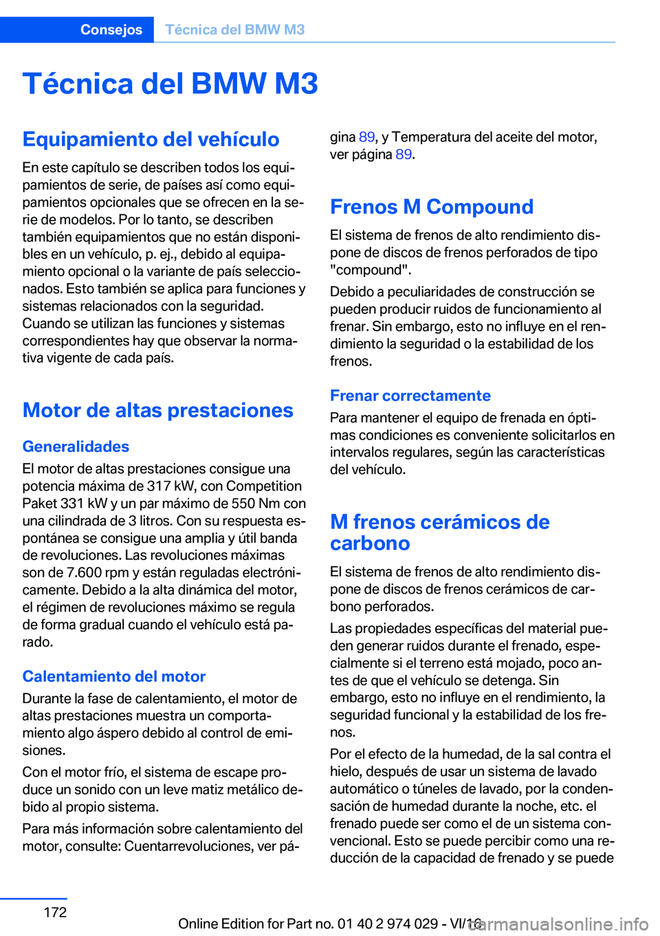 BMW M3 2017  Manuales de Empleo (in Spanish) �T�