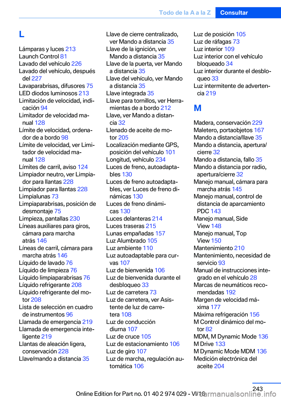 BMW M3 2017  Manuales de Empleo (in Spanish) �L�L�