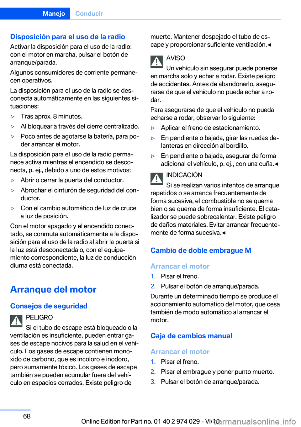 BMW M3 2017  Manuales de Empleo (in Spanish) �D�i�s�p�o�s�i�c�i�