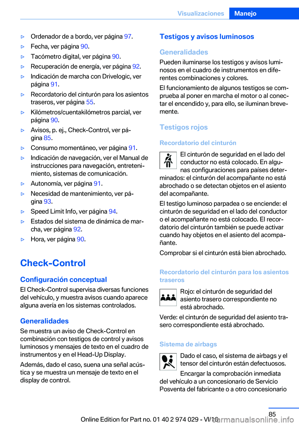 BMW M3 2017  Manuales de Empleo (in Spanish) y�O�r�d�e�n�a�d�o�r� �d�e� �a� �b�o�r�d�o�,� �v�e�r� �p�
