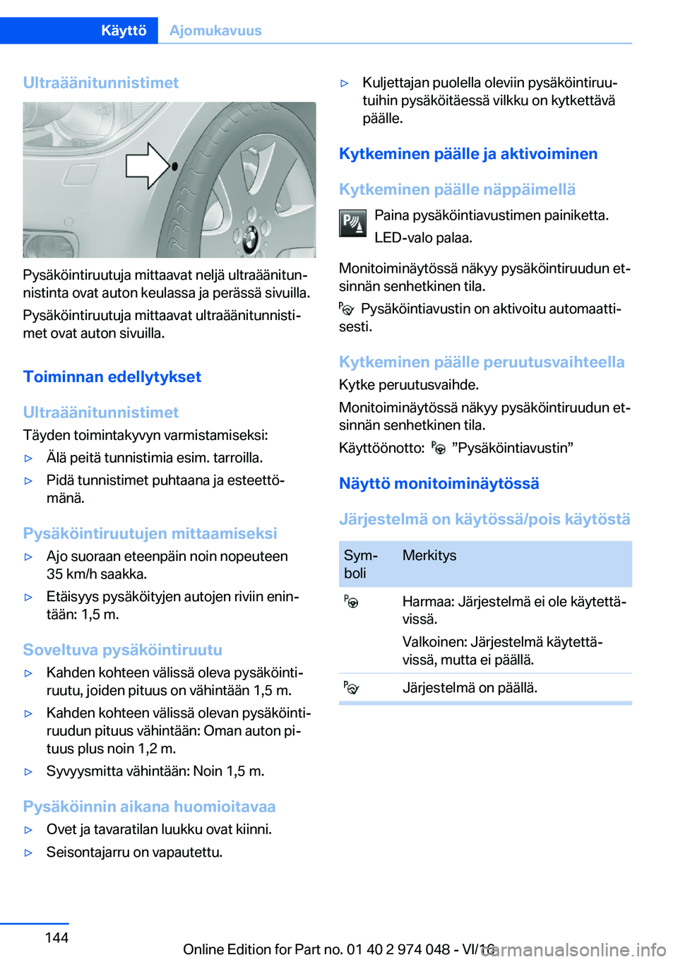 BMW M3 2017  Omistajan Käsikirja (in Finnish) �U�l�t�r�a�
